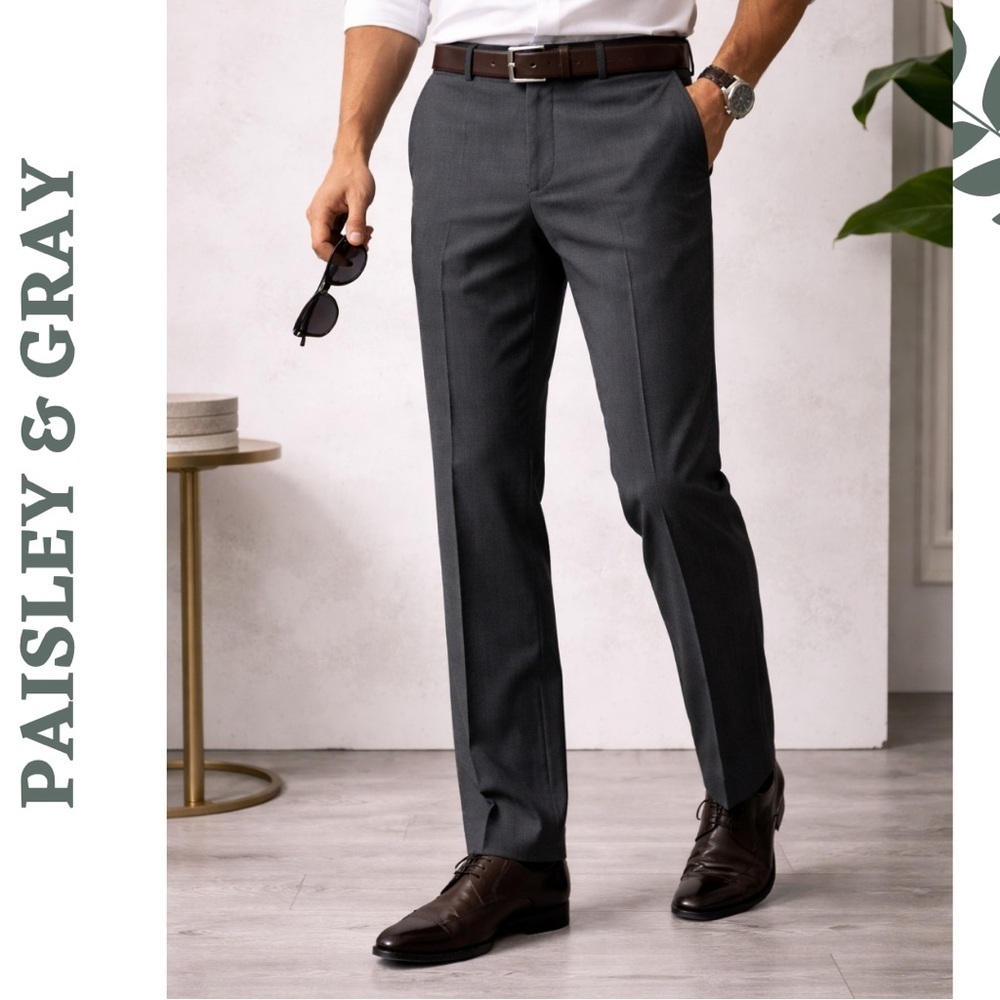Paisley & Gray Slim Fit Dress Pants 38x32 Gray